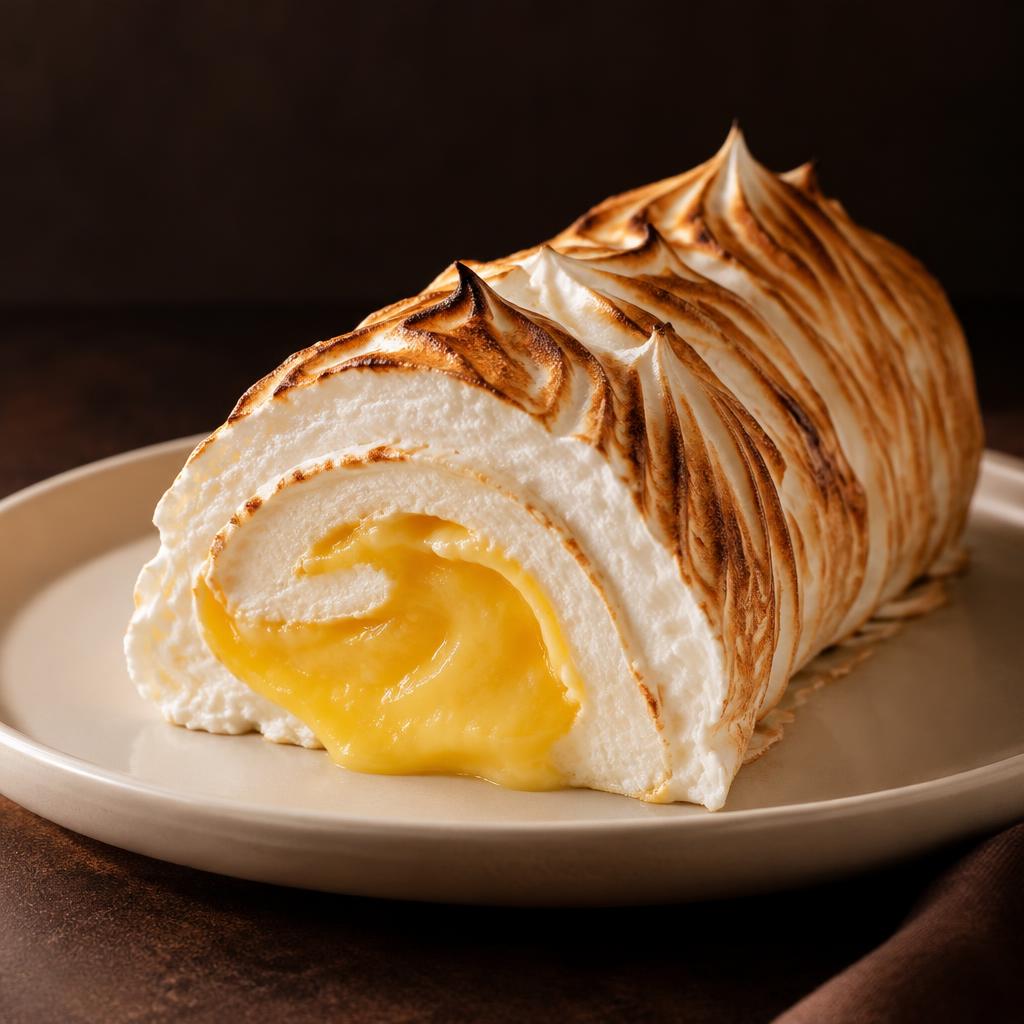 Torched brazo de mercedes with custard filling