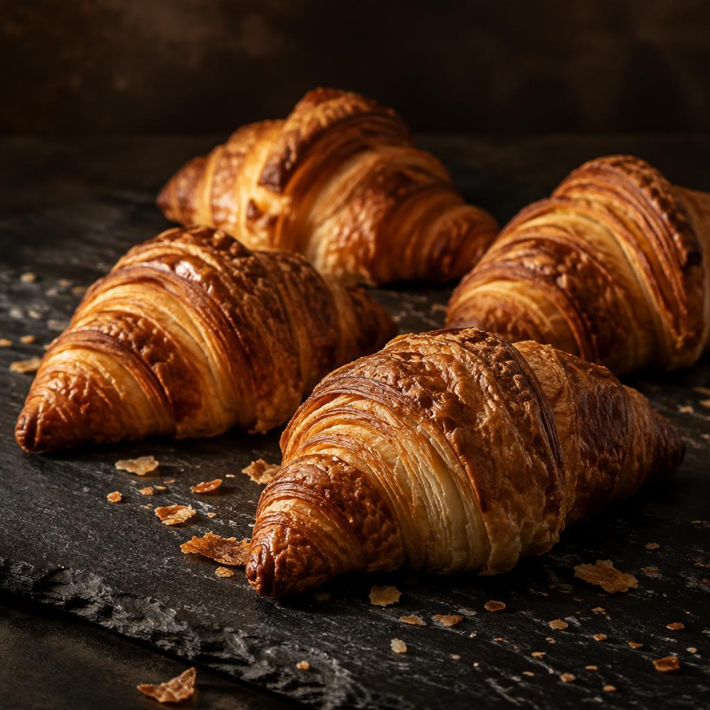 Flaky butter croissants