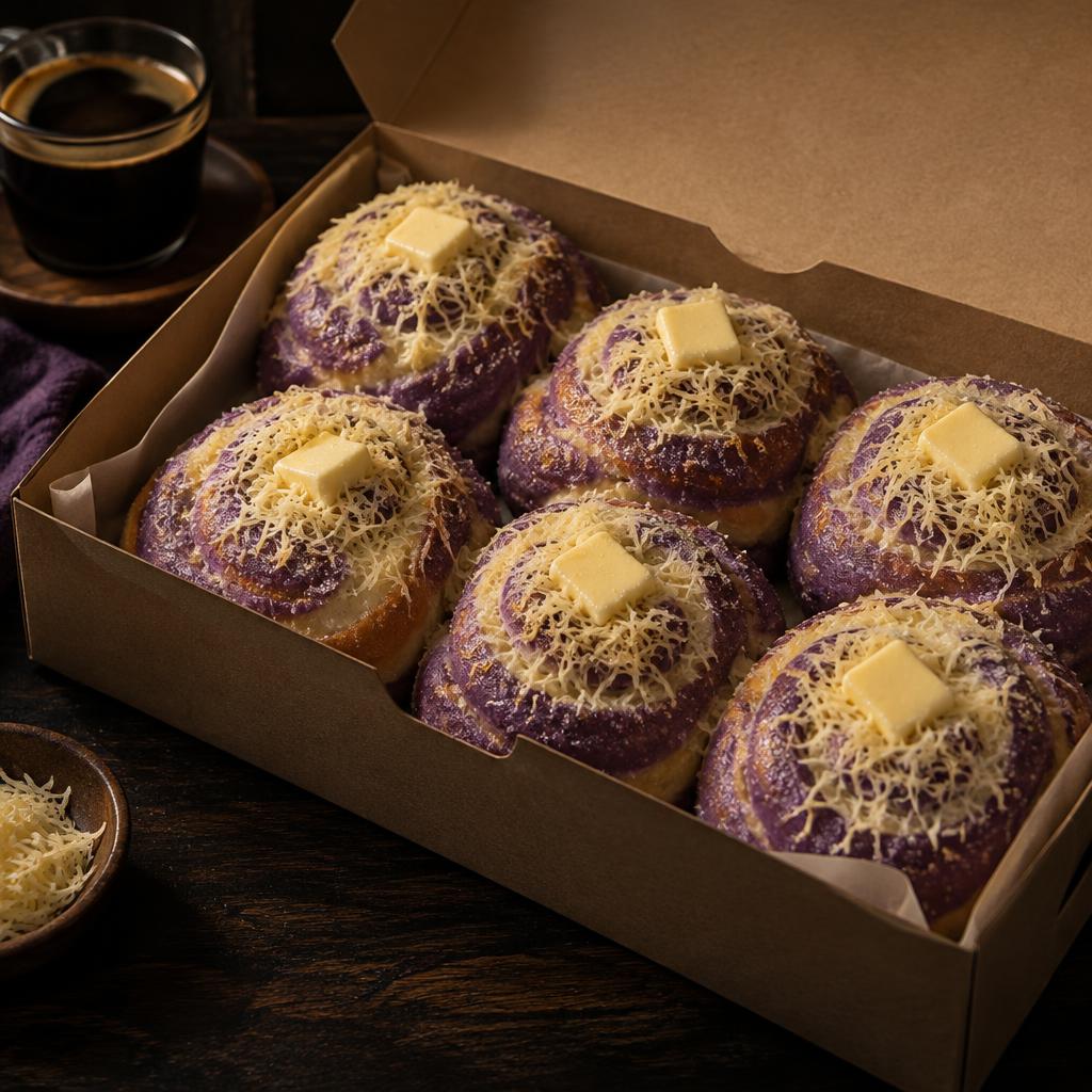 Box of six ube cheese ensaymada